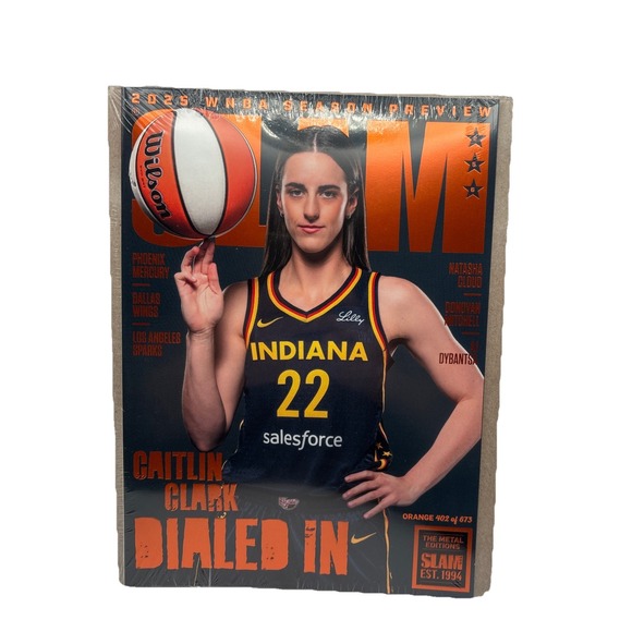 CAITLIN CLARK  2025 SLAM‎ Magazine #402 ORANGE METAL Variant - Picture 1 of 2
